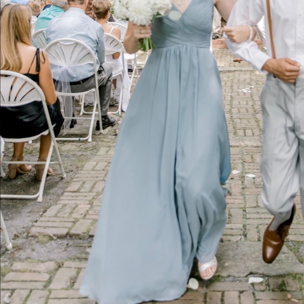 Dusty blue bridesmaid dress